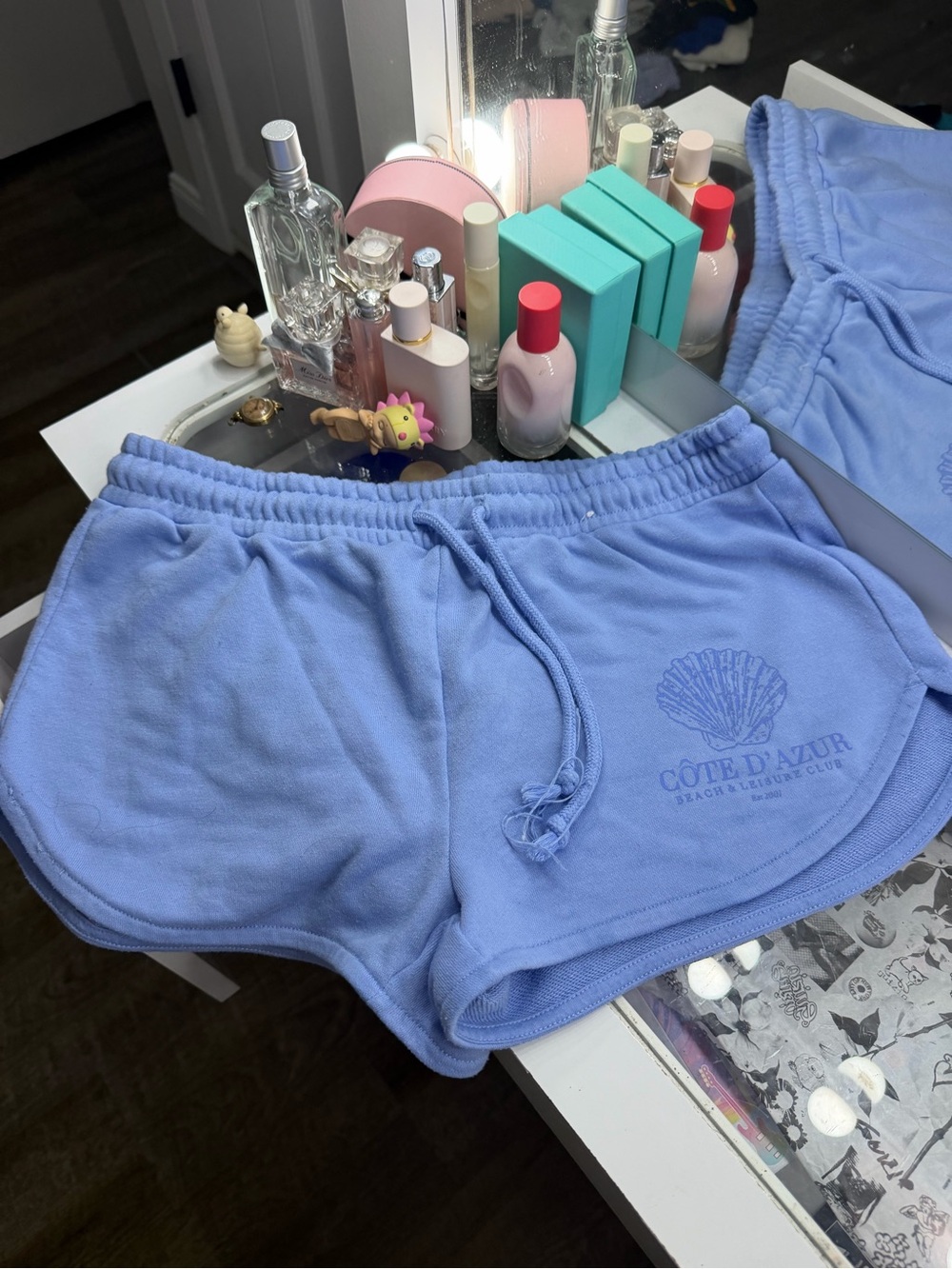 Blue comfy sweat shorts